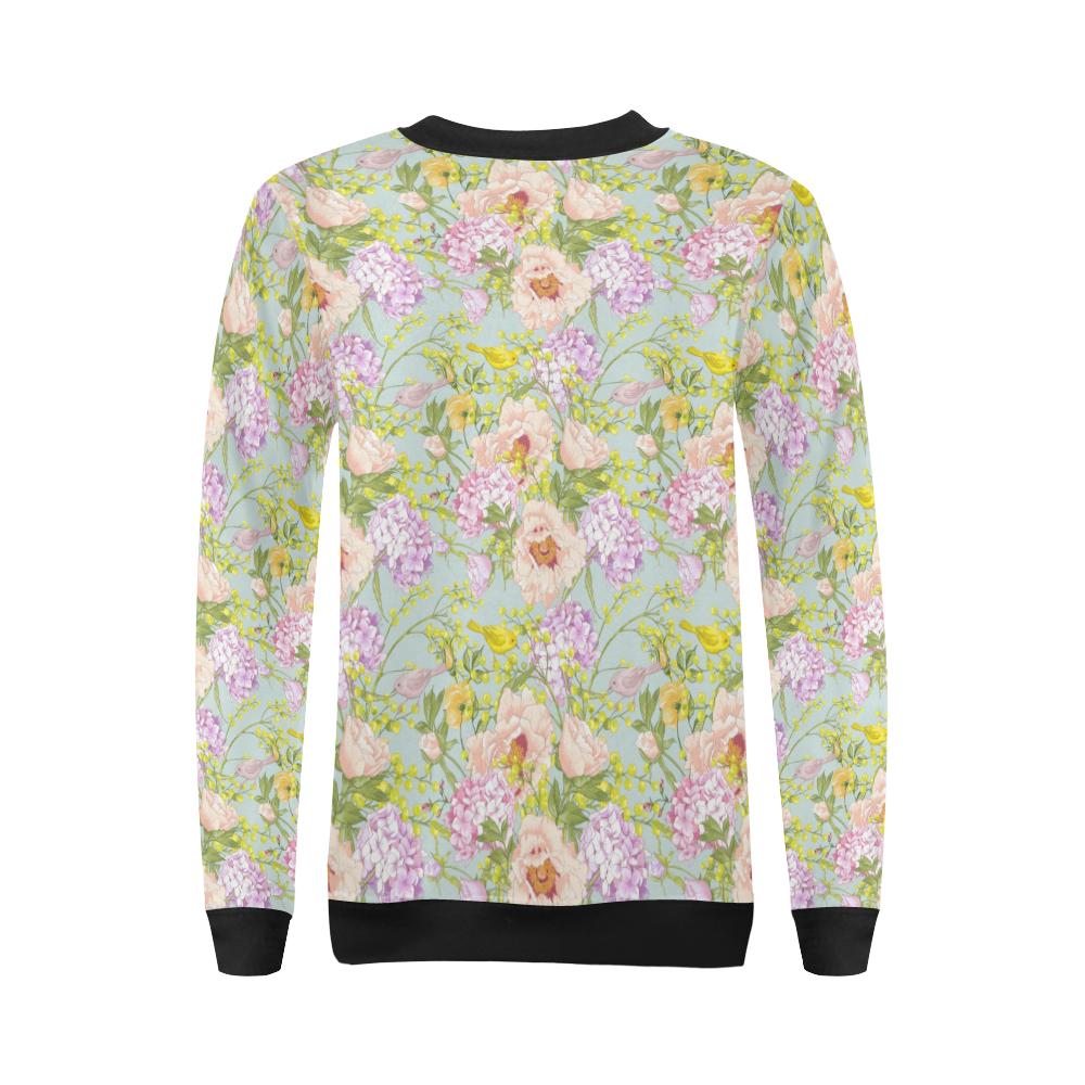 Hydrangea Pattern Print Design HD02 Women Long Sleeve Sweatshirt-JorJune