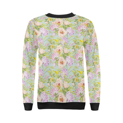 Hydrangea Pattern Print Design HD02 Women Long Sleeve Sweatshirt-JorJune