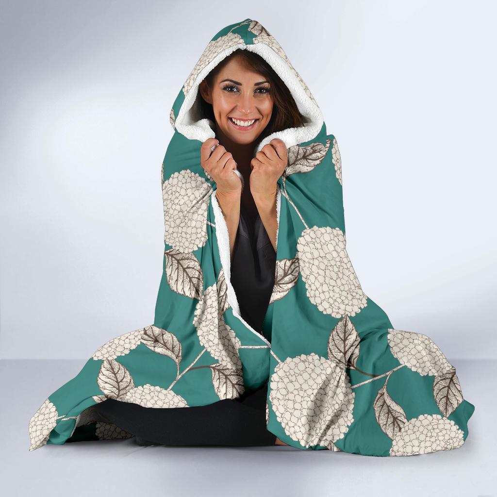 Hydrangea Pattern Print Design HD03 Hooded Blanket-JORJUNE.COM