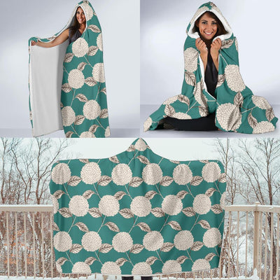 Hydrangea Pattern Print Design HD03 Hooded Blanket-JORJUNE.COM