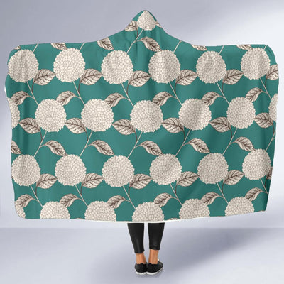 Hydrangea Pattern Print Design HD03 Hooded Blanket-JORJUNE.COM