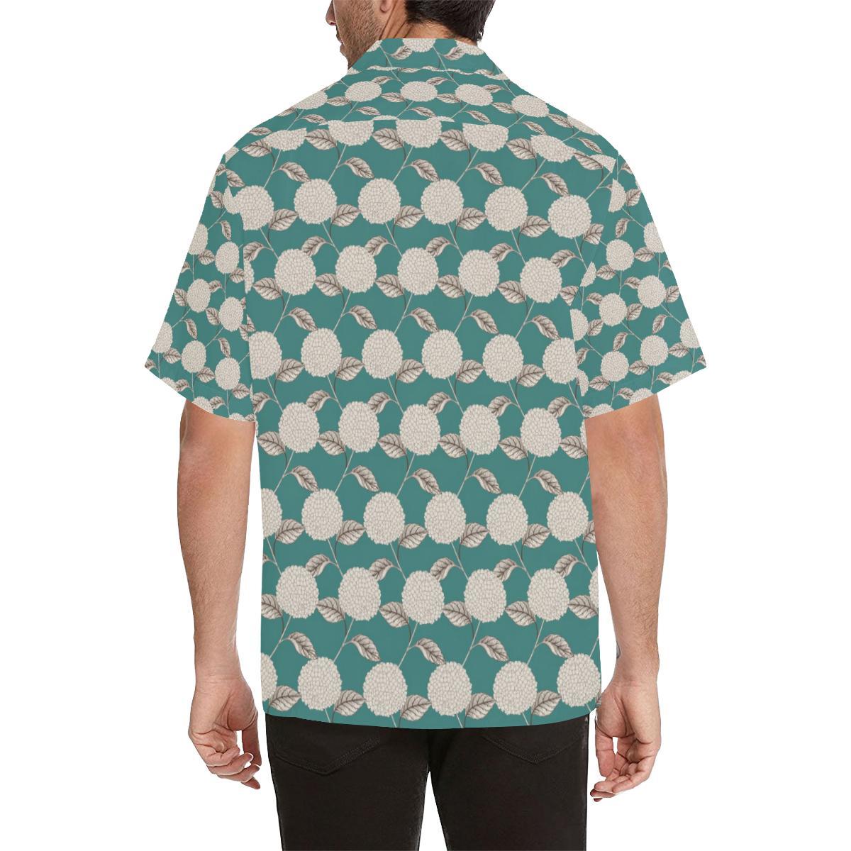 Hydrangea Pattern Print Design HD03 Men Hawaiian Shirt-JorJune