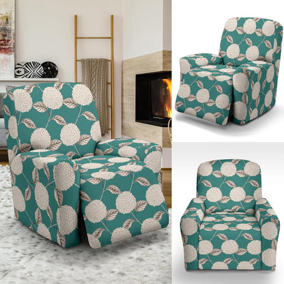 Hydrangea Pattern Print Design HD03 Recliner Slipcover-JORJUNE.COM