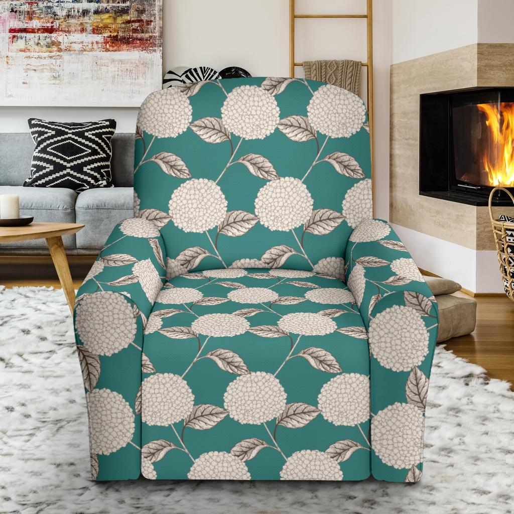 Hydrangea Pattern Print Design HD03 Recliner Slipcover-JORJUNE.COM