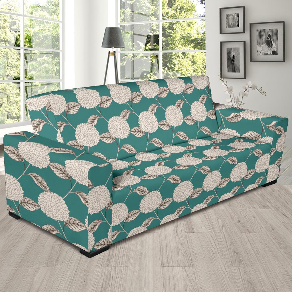 Hydrangea Pattern Print Design HD03 Sofa Slipcover-JORJUNE.COM