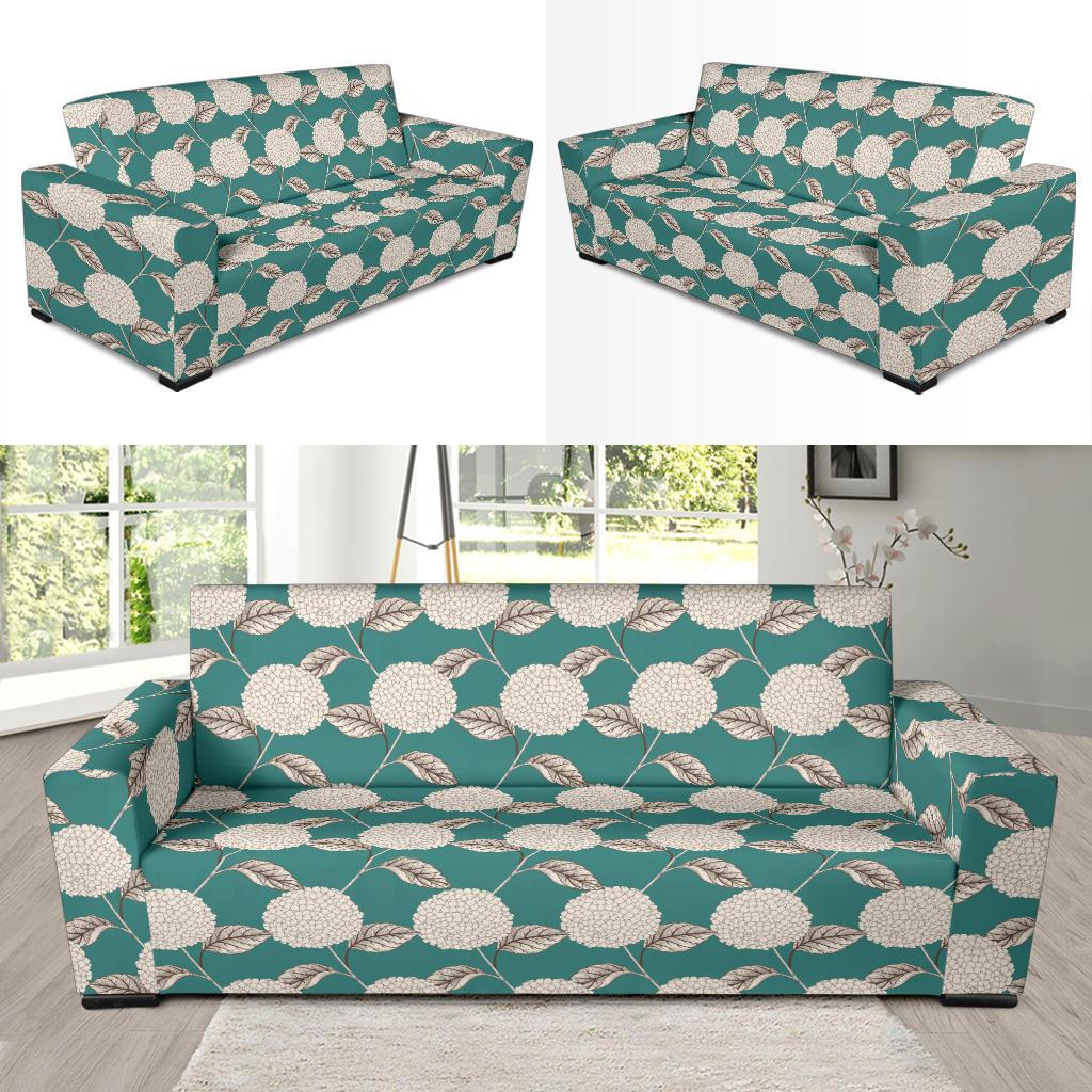 Hydrangea Pattern Print Design HD03 Sofa Slipcover-JORJUNE.COM