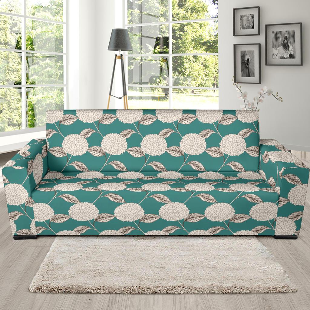 Hydrangea Pattern Print Design HD03 Sofa Slipcover-JORJUNE.COM