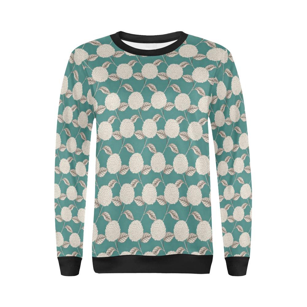 Hydrangea Pattern Print Design HD03 Women Long Sleeve Sweatshirt-JorJune