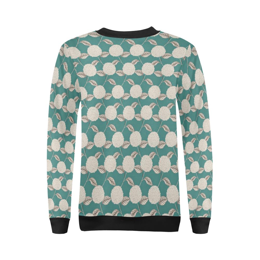 Hydrangea Pattern Print Design HD03 Women Long Sleeve Sweatshirt-JorJune