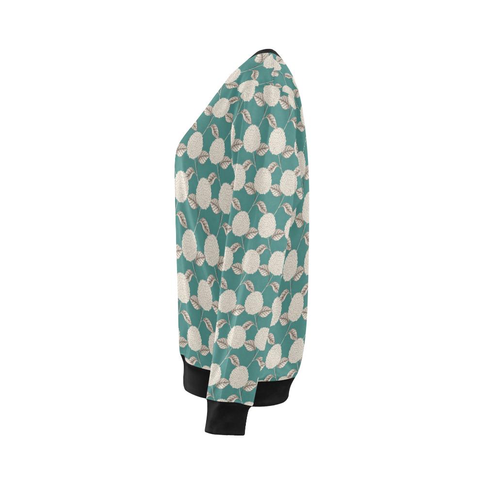 Hydrangea Pattern Print Design HD03 Women Long Sleeve Sweatshirt-JorJune