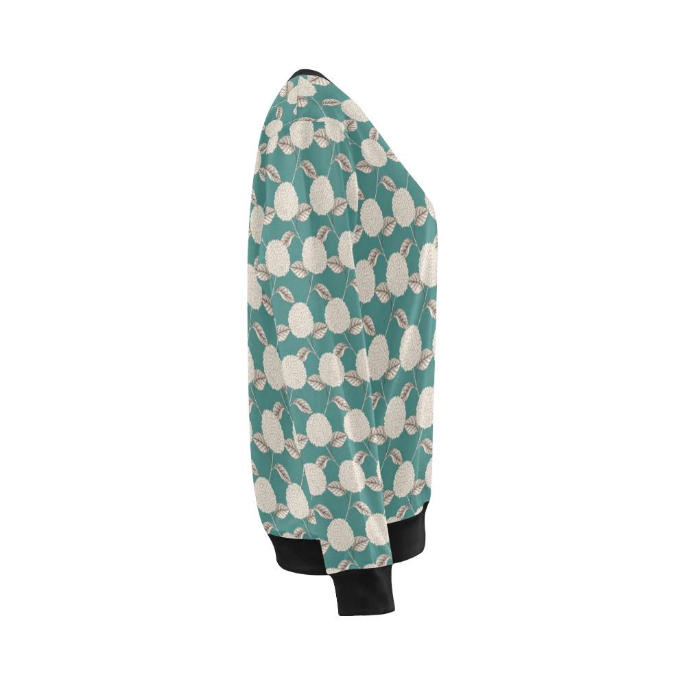 Hydrangea Pattern Print Design HD03 Women Long Sleeve Sweatshirt-JorJune