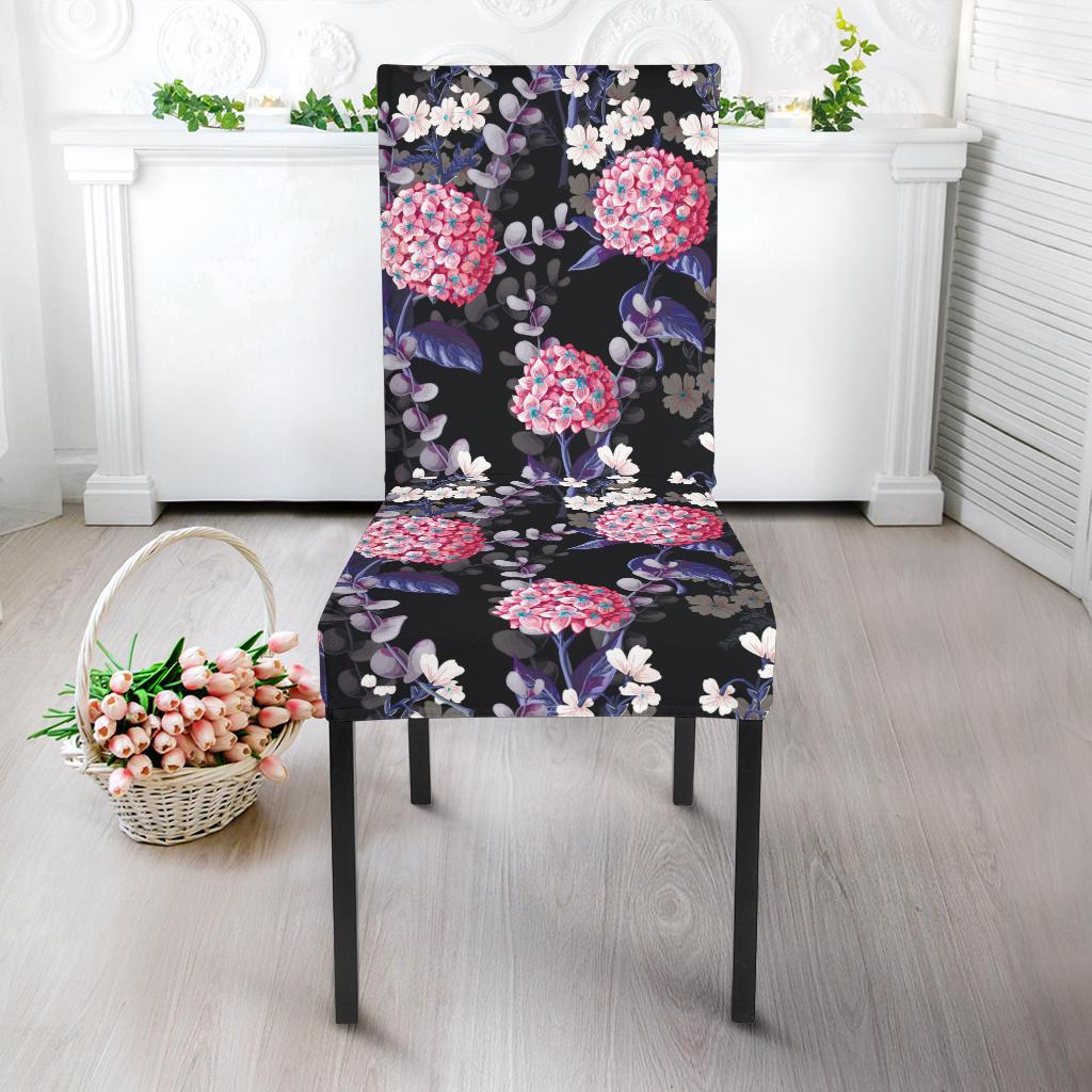 Hydrangea Pattern Print Design HD04 Dining Chair Slipcover-JORJUNE.COM