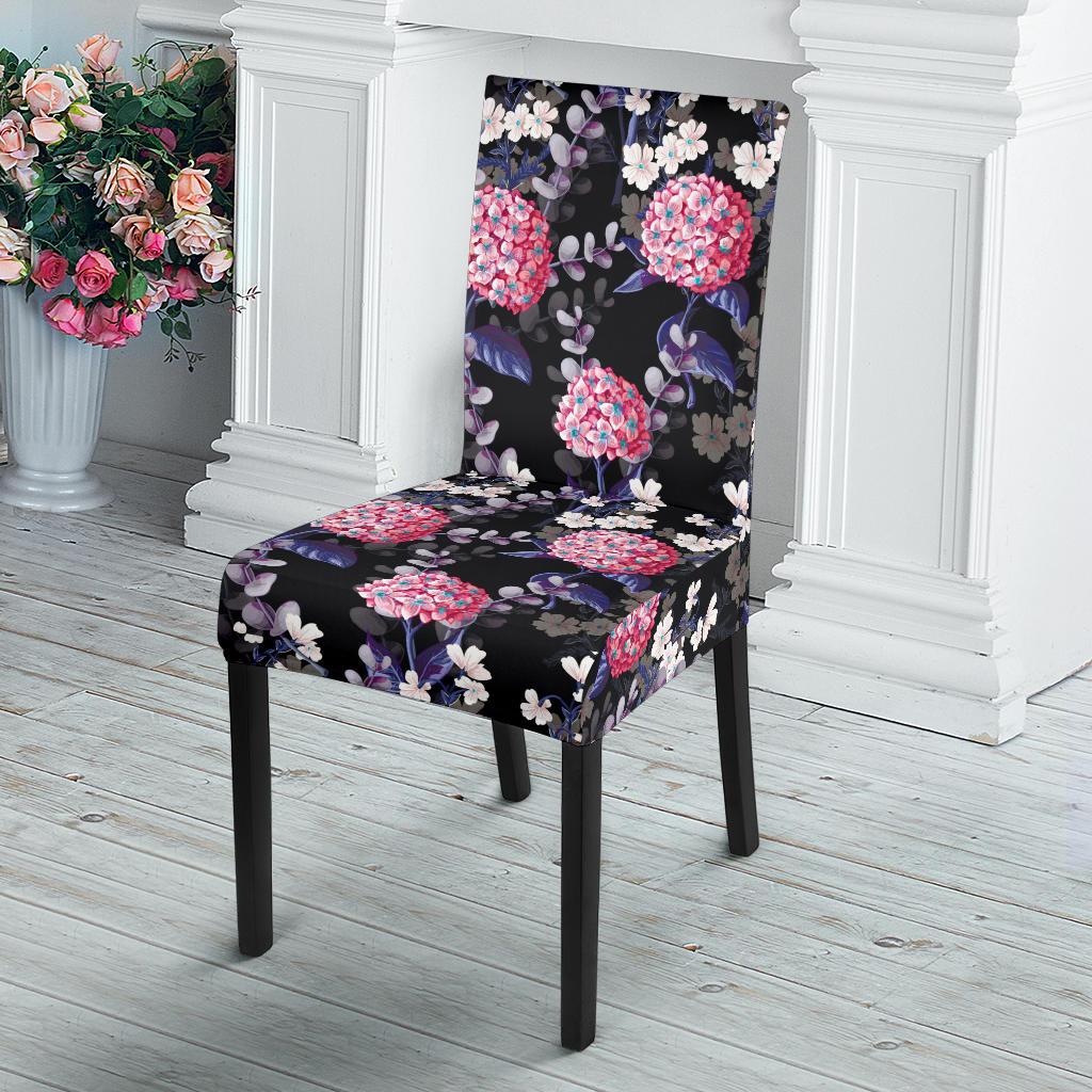 Hydrangea Pattern Print Design HD04 Dining Chair Slipcover-JORJUNE.COM