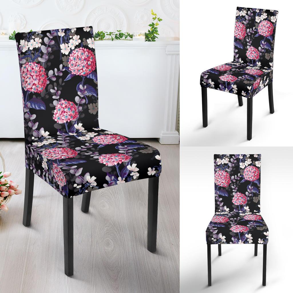 Hydrangea Pattern Print Design HD04 Dining Chair Slipcover-JORJUNE.COM