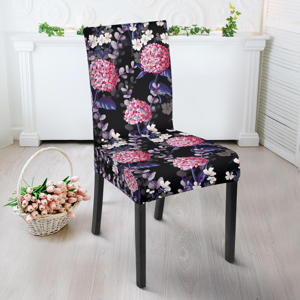 Hydrangea Pattern Print Design HD04 Dining Chair Slipcover-JORJUNE.COM