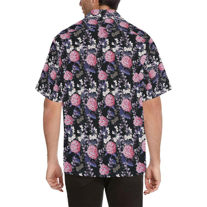 Hydrangea Pattern Print Design HD04 Men Hawaiian Shirt-JorJune