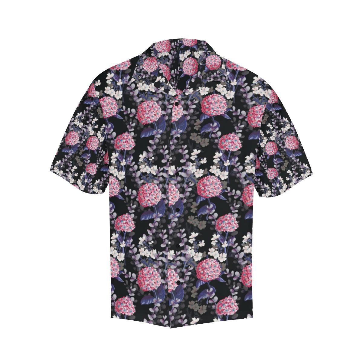 Hydrangea Pattern Print Design HD04 Men Hawaiian Shirt-JorJune