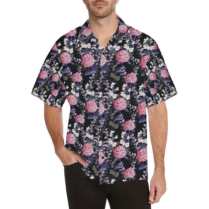 Hydrangea Pattern Print Design HD04 Men Hawaiian Shirt-JorJune