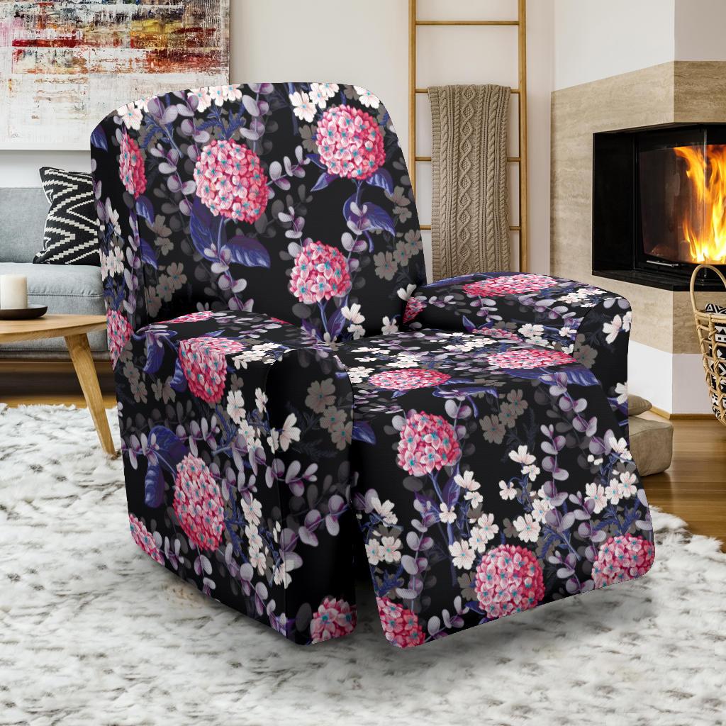 Hydrangea Pattern Print Design HD04 Recliner Slipcover-JORJUNE.COM