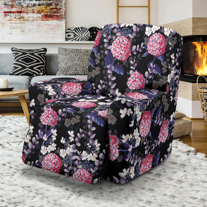 Hydrangea Pattern Print Design HD04 Recliner Slipcover-JORJUNE.COM
