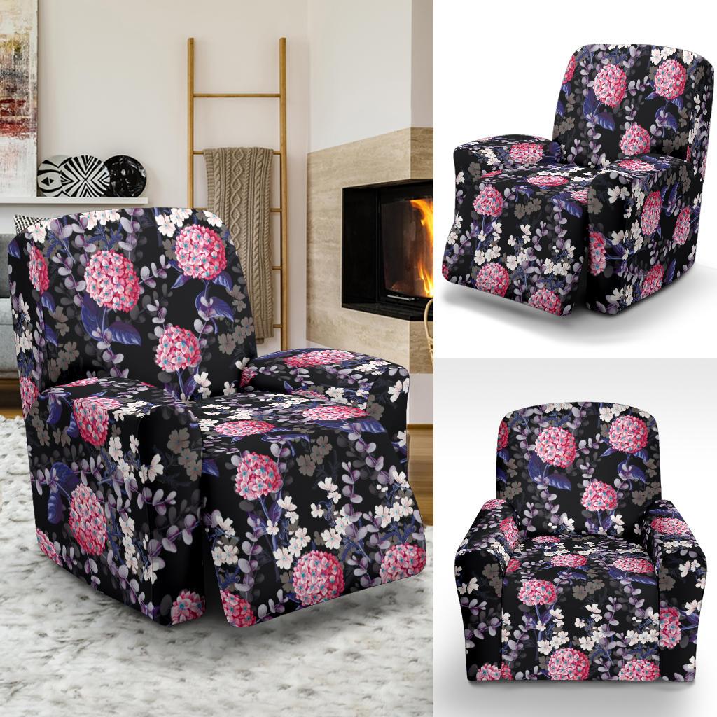 Hydrangea Pattern Print Design HD04 Recliner Slipcover-JORJUNE.COM