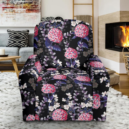 Hydrangea Pattern Print Design HD04 Recliner Slipcover-JORJUNE.COM