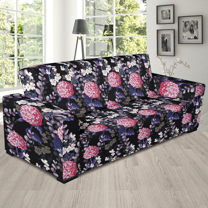 Hydrangea Pattern Print Design HD04 Sofa Slipcover-JORJUNE.COM