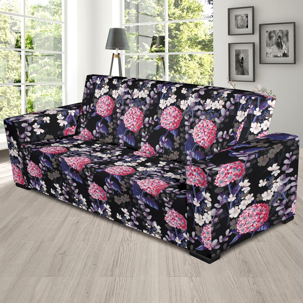 Hydrangea Pattern Print Design HD04 Sofa Slipcover-JORJUNE.COM