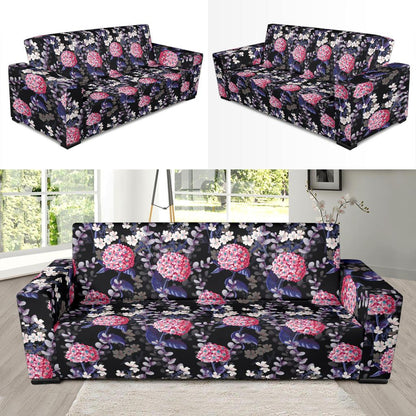 Hydrangea Pattern Print Design HD04 Sofa Slipcover-JORJUNE.COM