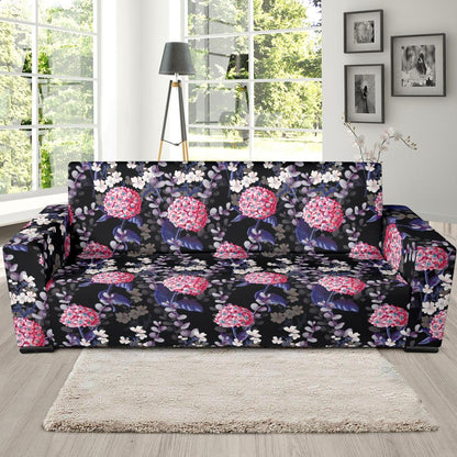 Hydrangea Pattern Print Design HD04 Sofa Slipcover-JORJUNE.COM