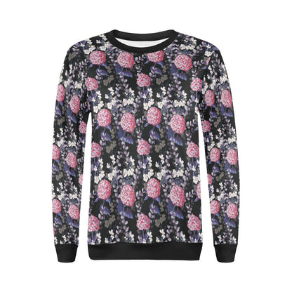 Hydrangea Pattern Print Design HD04 Women Long Sleeve Sweatshirt-JorJune
