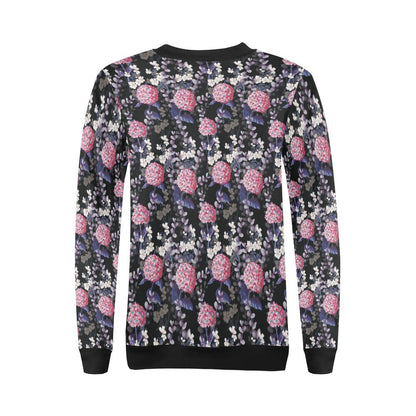 Hydrangea Pattern Print Design HD04 Women Long Sleeve Sweatshirt-JorJune