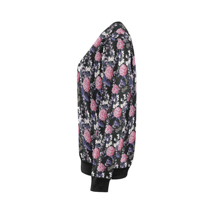 Hydrangea Pattern Print Design HD04 Women Long Sleeve Sweatshirt-JorJune
