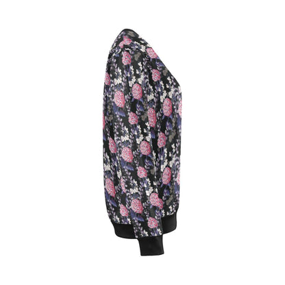 Hydrangea Pattern Print Design HD04 Women Long Sleeve Sweatshirt-JorJune