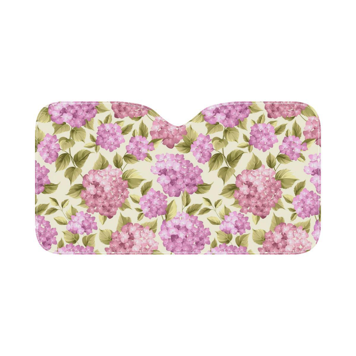 Hydrangea Pattern Print Design HD05 Car Sun Shade-JorJune