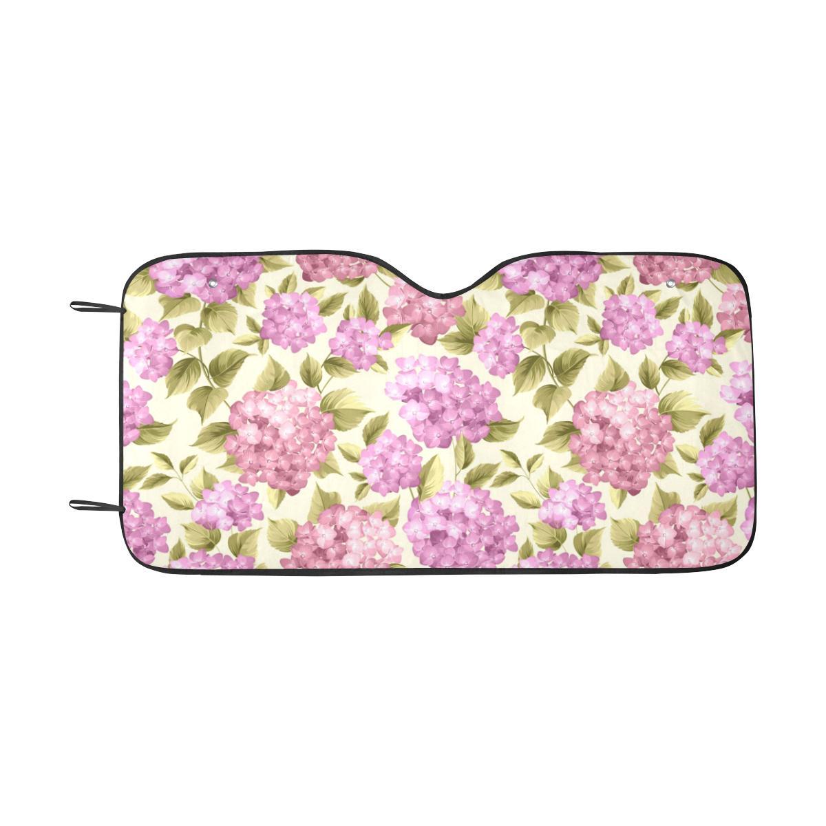 Hydrangea Pattern Print Design HD05 Car Sun Shade-JorJune