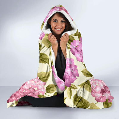 Hydrangea Pattern Print Design HD05 Hooded Blanket-JORJUNE.COM