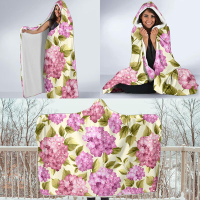 Hydrangea Pattern Print Design HD05 Hooded Blanket-JORJUNE.COM