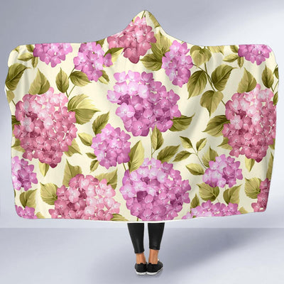 Hydrangea Pattern Print Design HD05 Hooded Blanket-JORJUNE.COM