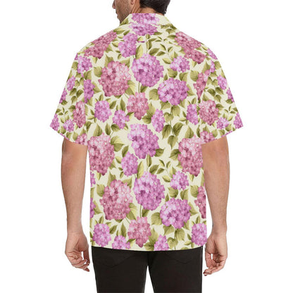 Hydrangea Pattern Print Design HD05 Men Hawaiian Shirt-JorJune