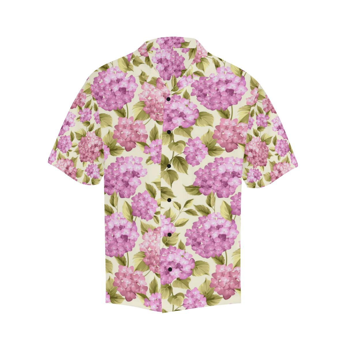 Hydrangea Pattern Print Design HD05 Men Hawaiian Shirt-JorJune