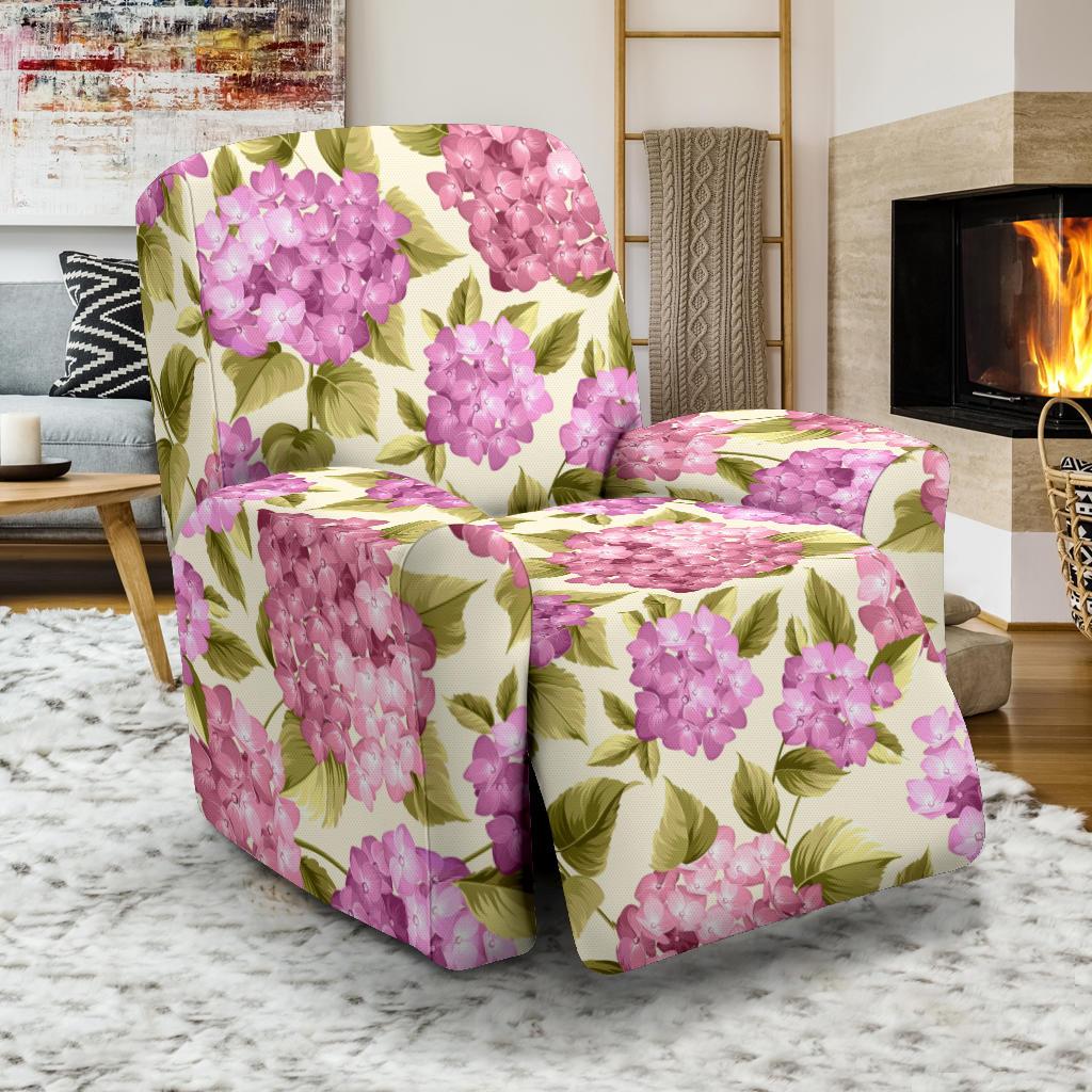 Hydrangea Pattern Print Design HD05 Recliner Slipcover-JORJUNE.COM