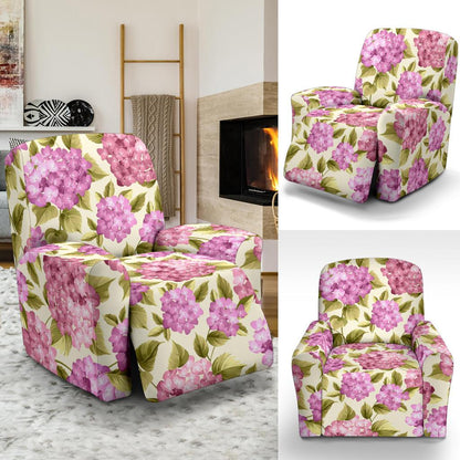 Hydrangea Pattern Print Design HD05 Recliner Slipcover-JORJUNE.COM