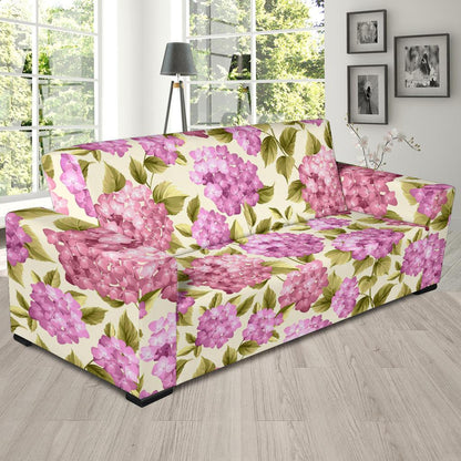 Hydrangea Pattern Print Design HD05 Sofa Slipcover-JORJUNE.COM