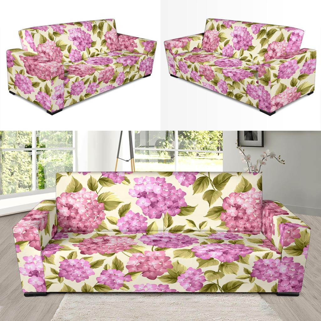 Hydrangea Pattern Print Design HD05 Sofa Slipcover-JORJUNE.COM