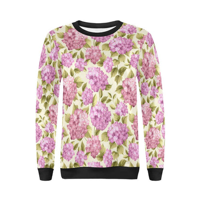 Hydrangea Pattern Print Design HD05 Women Long Sleeve Sweatshirt-JorJune