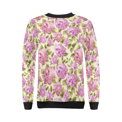Hydrangea Pattern Print Design HD05 Women Long Sleeve Sweatshirt-JorJune