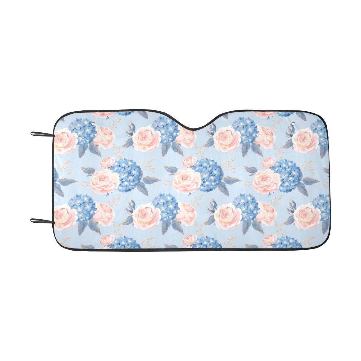 Hydrangea Pattern Print Design HD06 Car Sun Shade-JorJune