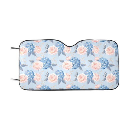 Hydrangea Pattern Print Design HD06 Car Sun Shade-JorJune