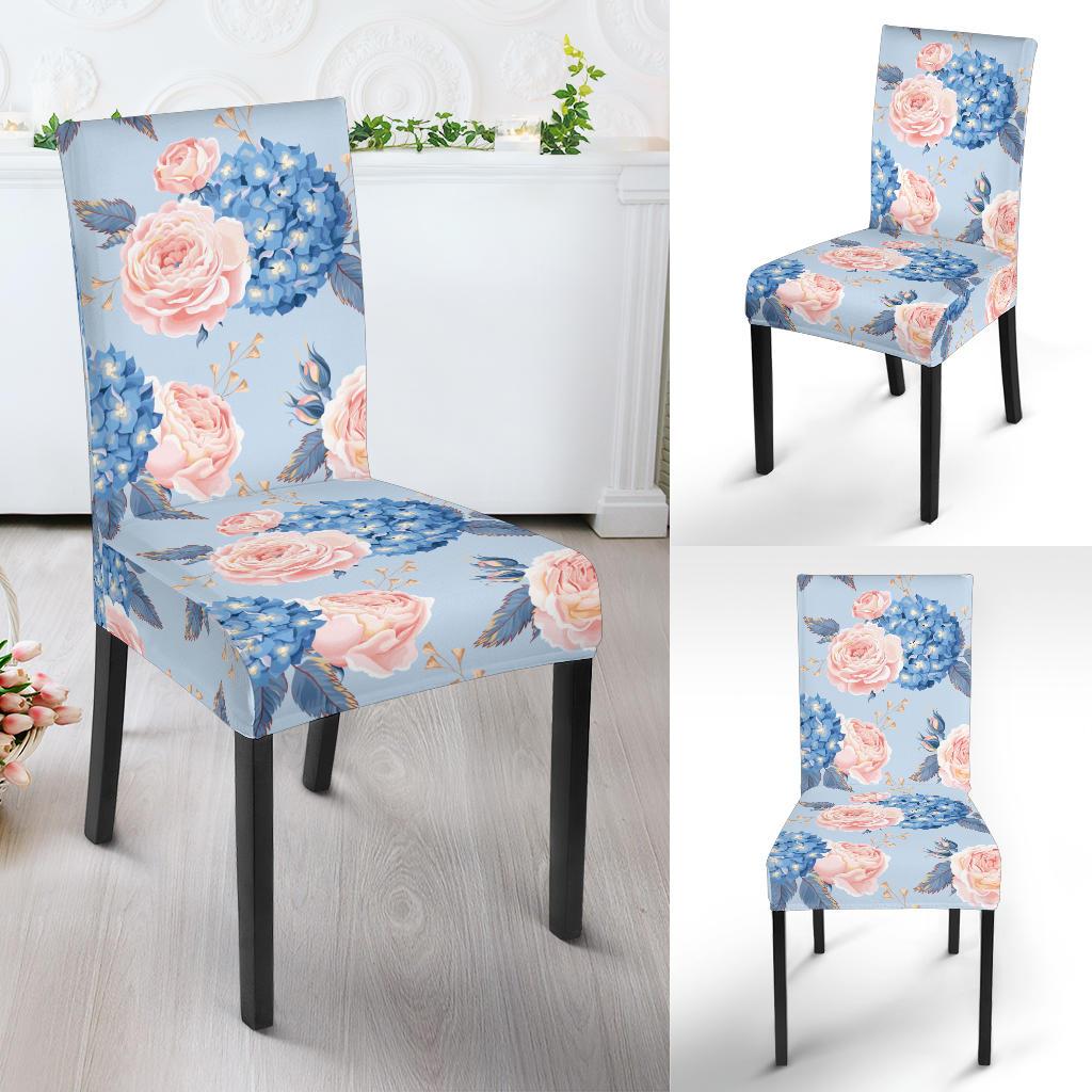Hydrangea Pattern Print Design HD06 Dining Chair Slipcover-JORJUNE.COM